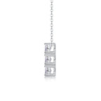 1Grand round Diamond Jewelry Piece Set with 0.5-Carat and 0.3-Carat Moissan Diamonds, S925 Sterling Silver and Platinum-Plated Pendant