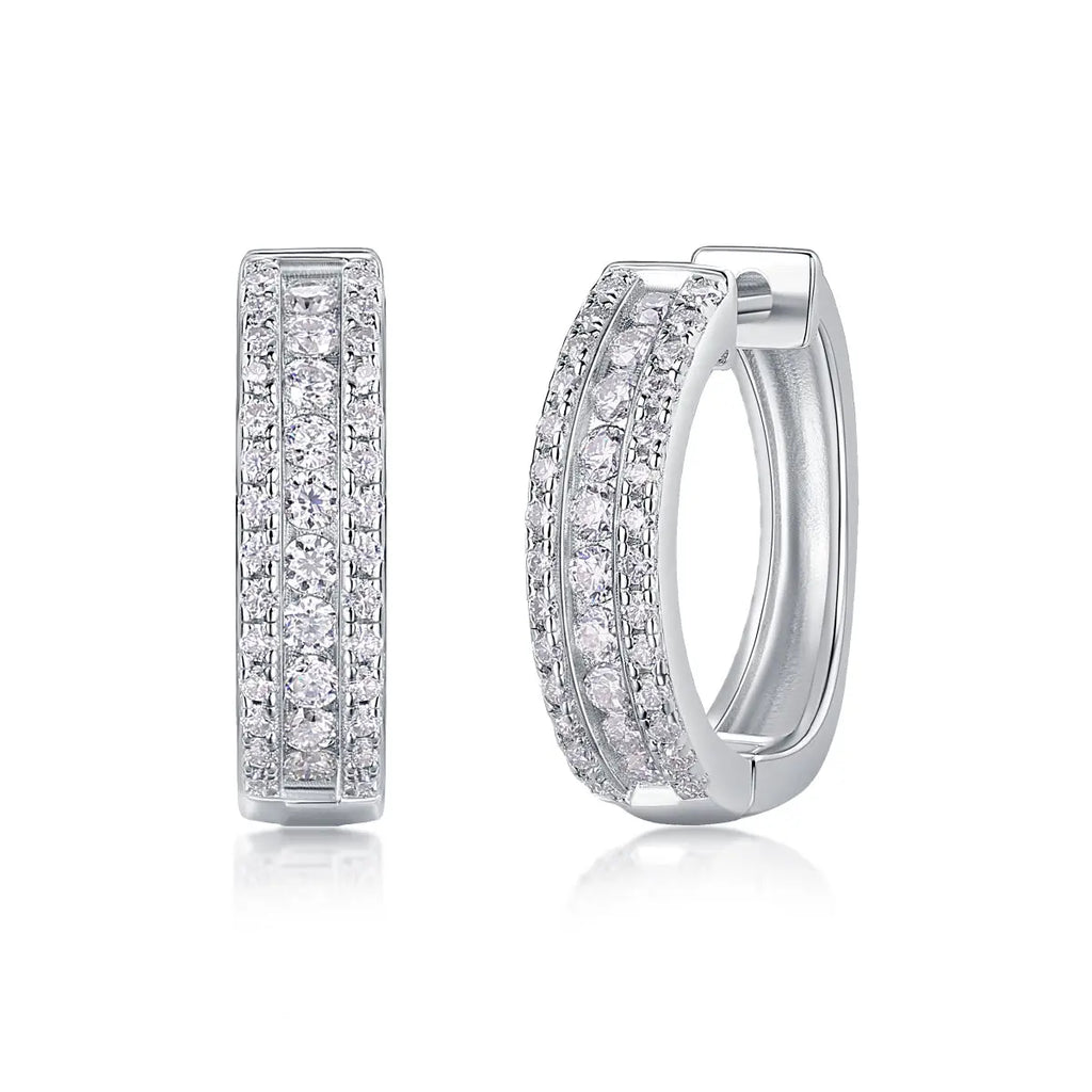 Brilliant Night – Premium Moissanite Luxury Fashion Silver Stud Earrings, S925 Platinum Plated NP Collection