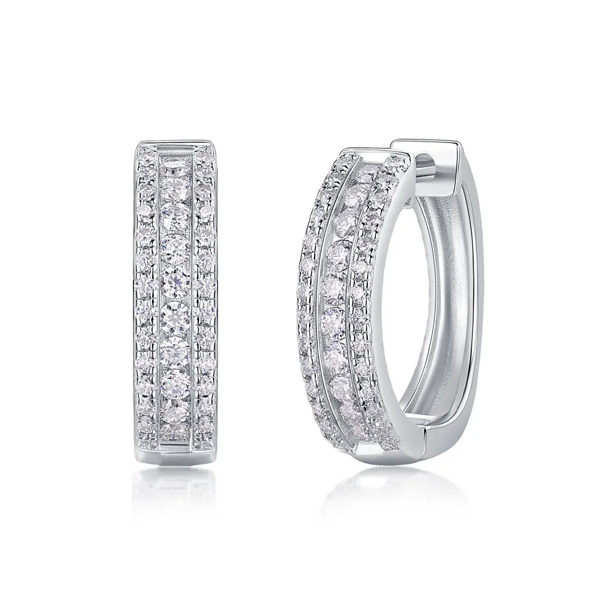 Brilliant Night – Premium Moissanite Luxury Fashion Silver Stud Earrings, S925 Platinum Plated NP Collection