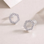 Empowering the Future - Moissanite S925 Sterling Silver and Platinum-Plated Stud Earrings 