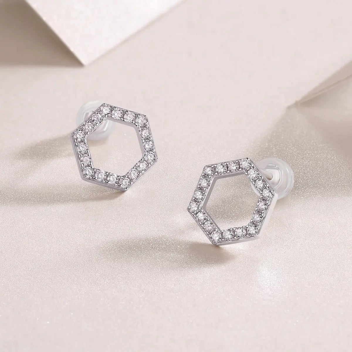 Empowering the Future - Moissanite S925 Sterling Silver and Platinum-Plated Stud Earrings 