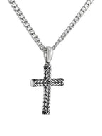 S925 Pure Silver Cross Pendant For Men, Vintage, Trendy, Personalized Necklace N&P Colletion