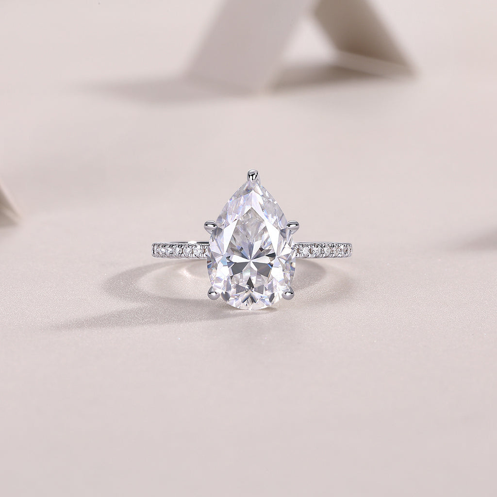 Light And Shadow - Moissanite S925 Sterling Silver And Platinum Diamond Ring