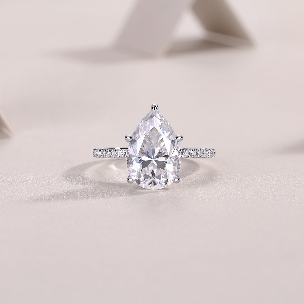 Light And Shadow - Moissanite S925 Sterling Silver And Platinum Diamond Ring