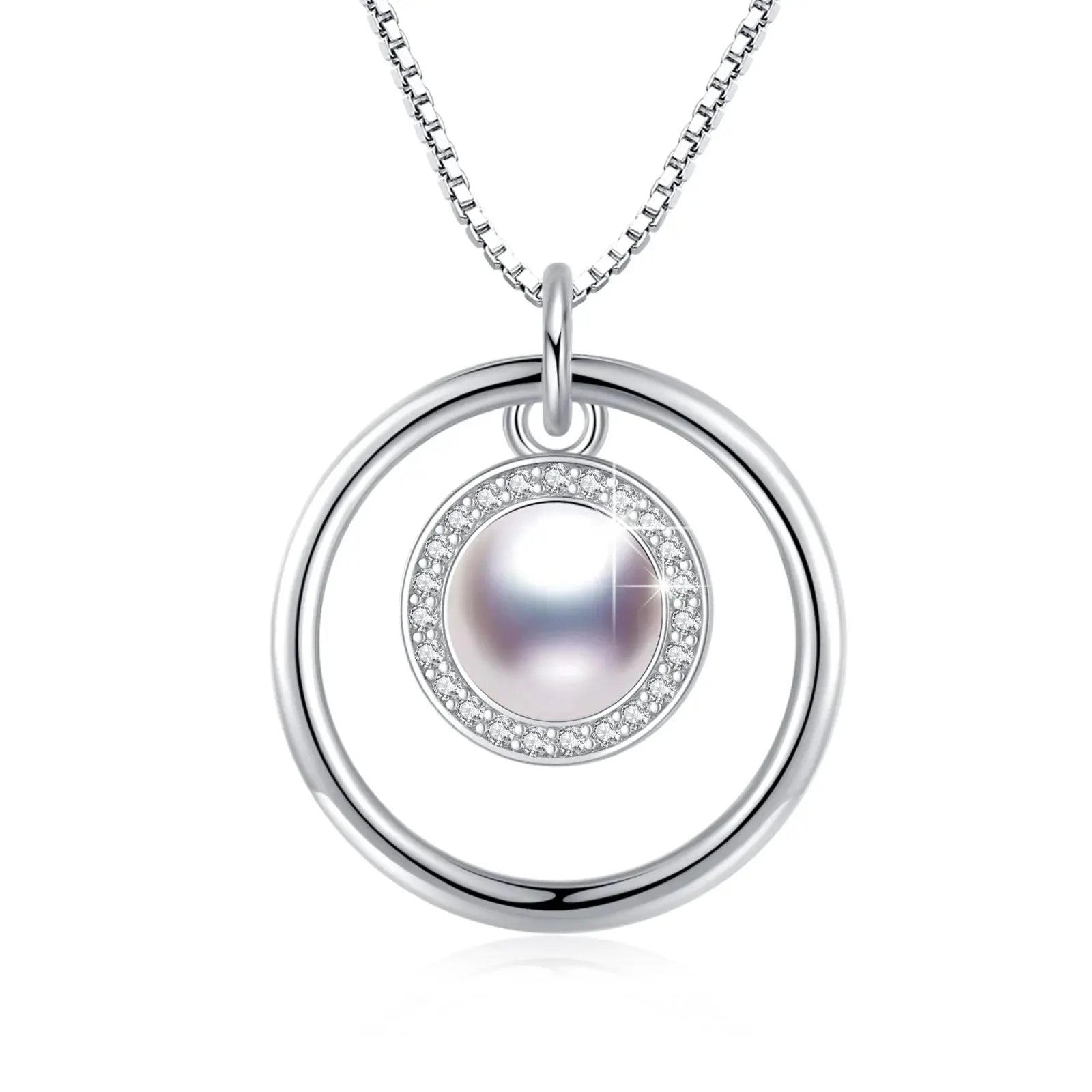 Pearl Necklace 925 Sterling Silver Pendant Necklace
