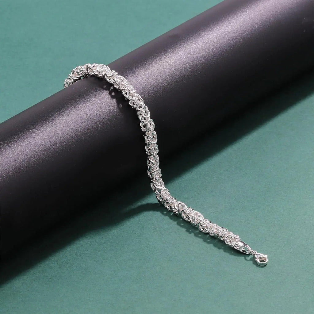 925 Sterling Silver Byzantine Bracelet