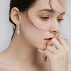 925 Sterling Silver Angel Wings Dangle Earrings