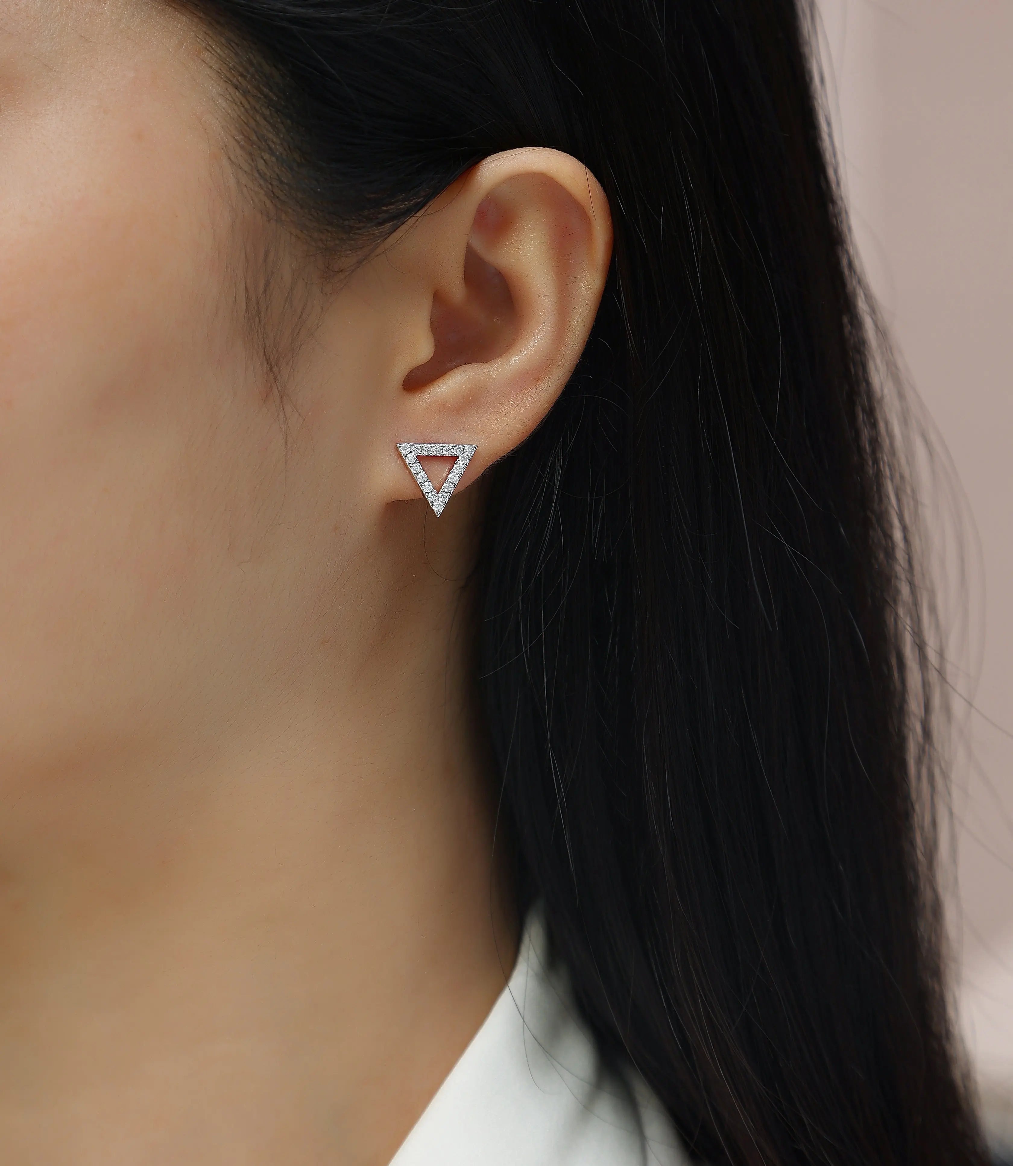 Unique - Moissanite S925 Sterling Silver and Platinum-Plated Stud Earrings