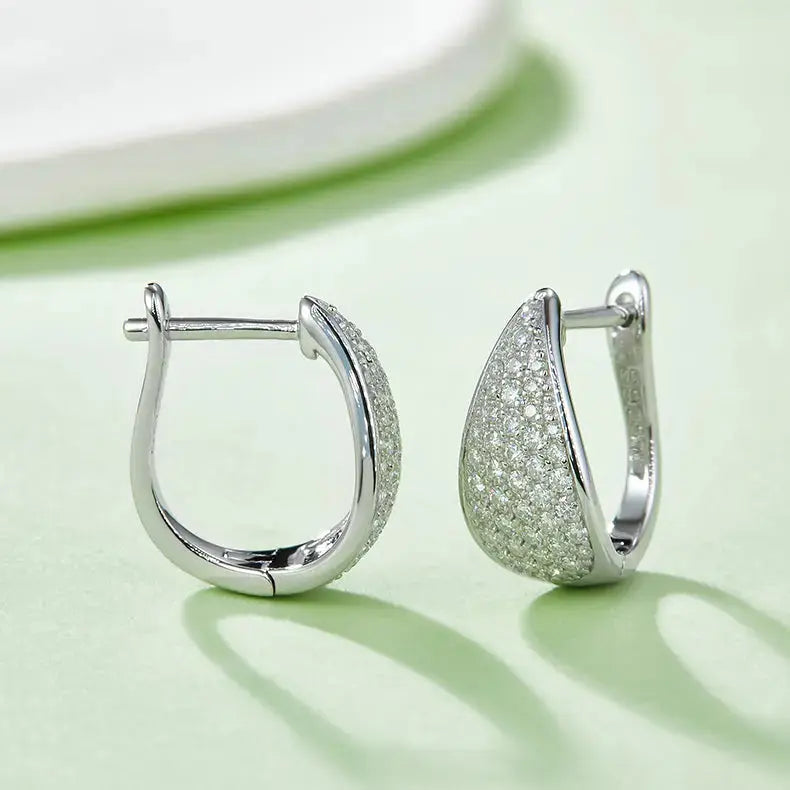 Moissanite Luxury and Fashionable Light Luxury Silver Stud Earrings – S925 Platinum Plated - N&P Colletion