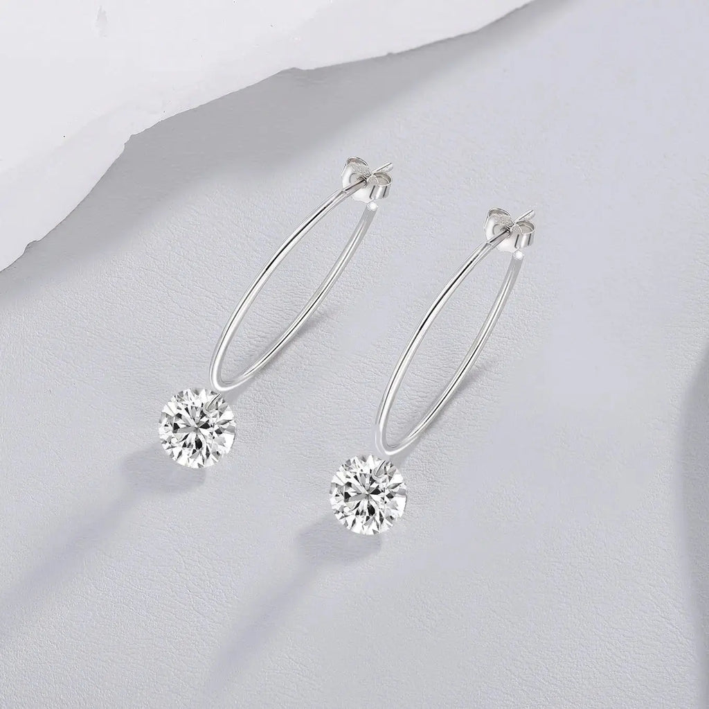 Moissanite Luxury and Fashionable Light Luxury Silver Stud Earrings – S925 Platinum Plated - N&P Colletion