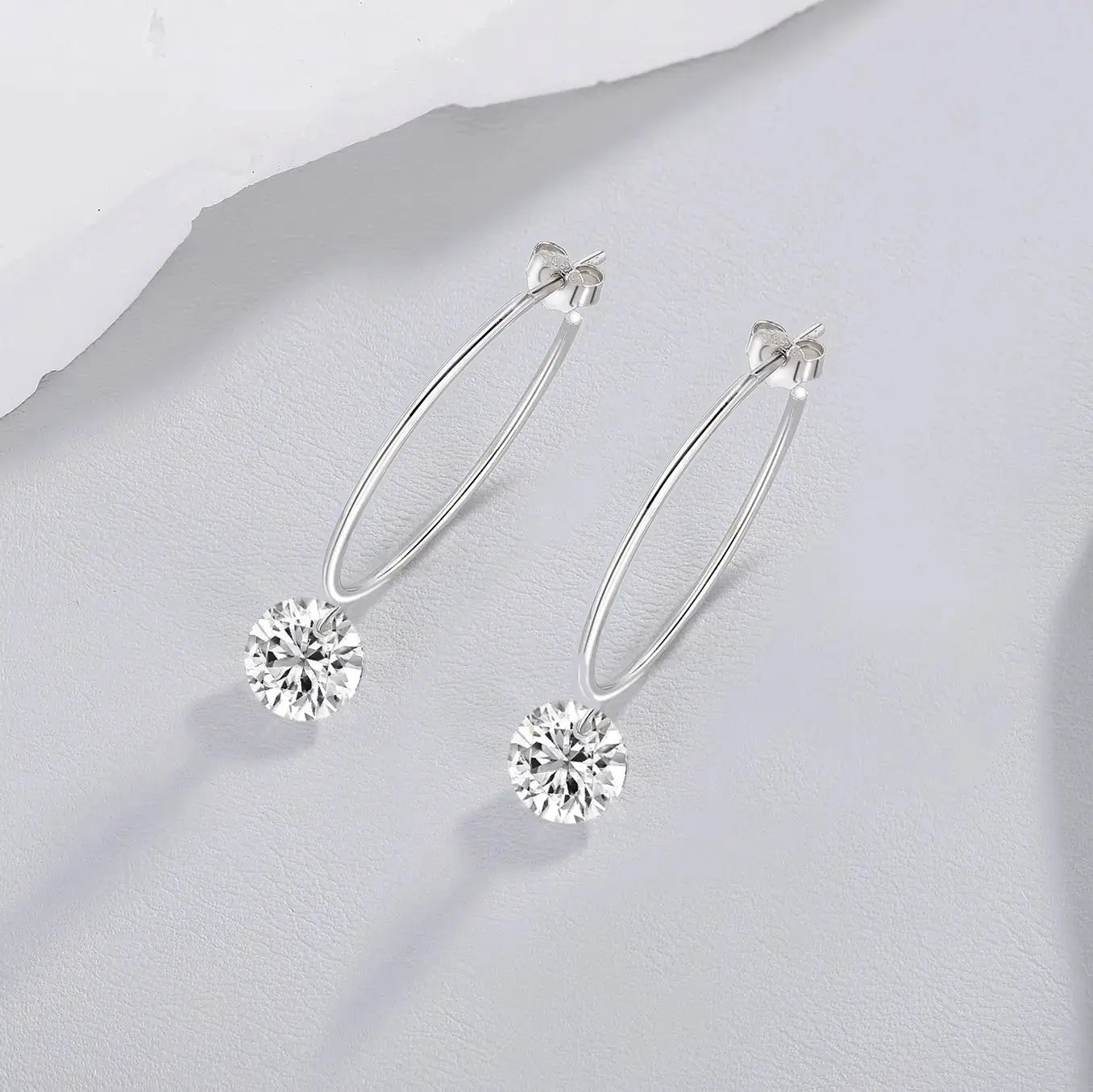 Moissanite Luxury and Fashionable Light Luxury Silver Stud Earrings – S925 Platinum Plated - N&P Colletion