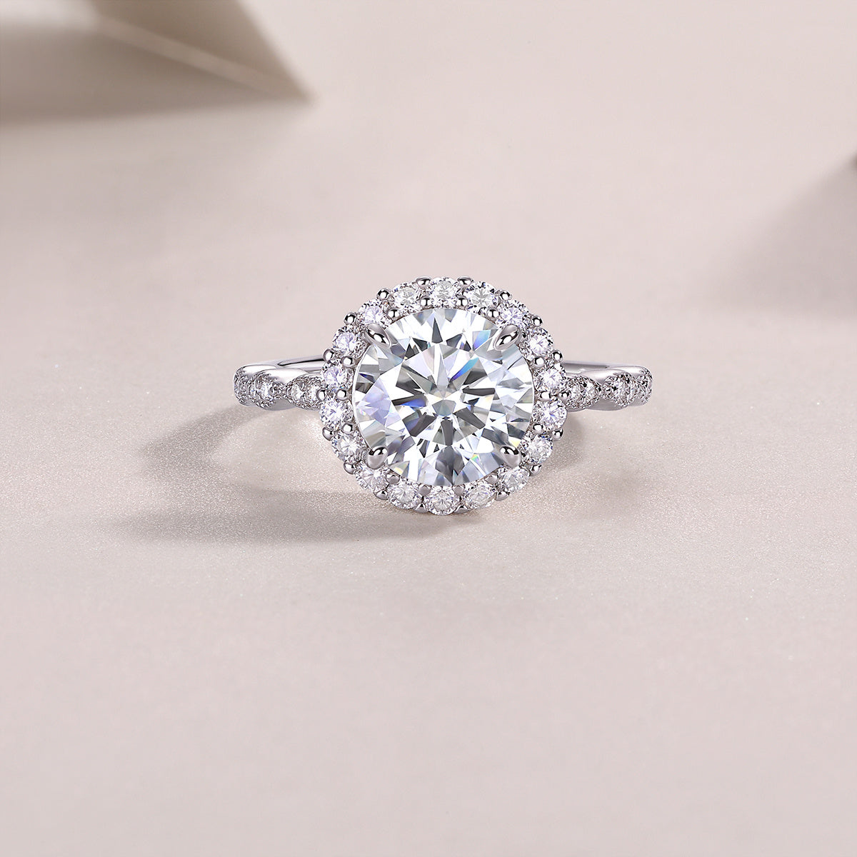 Starlight Shining - 3-carat Moissanite S925 Sterling Silver And Platinum-plated Diamond