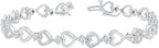 1/10 Cttw Natural Diamond Heart Shaped Bracelet