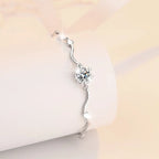 Simple Womens 1-Carat Moissanite Snowflake Bracelet In Sterling Silver