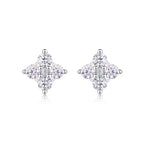 1Sweetheart French - Diamond Jewelry with Moissanite S925 Sterling Silver and Platinum-Plated Stud Earrings 