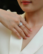 Crown Of Radiance - Moissanite S925 Sterling Silver And Platinum-plated Diamond Ring