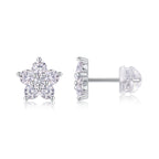 Paris Flower - Moissanite S925 Sterling Silver And Platinum-plated Stud Earrings