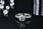 1-carat Luxury And Fashionable Light Luxury Jewelry Silver Ring Set With Top-quality Moissanite, S925 Silver Plated Platinum NP Collection