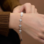 S925 Sterling Silver Moissanite Four-leaf Clover Bracelet