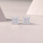 Sweetheart French - Moissanite S925 Sterling Silver And Platinum-plated Stud Earrings