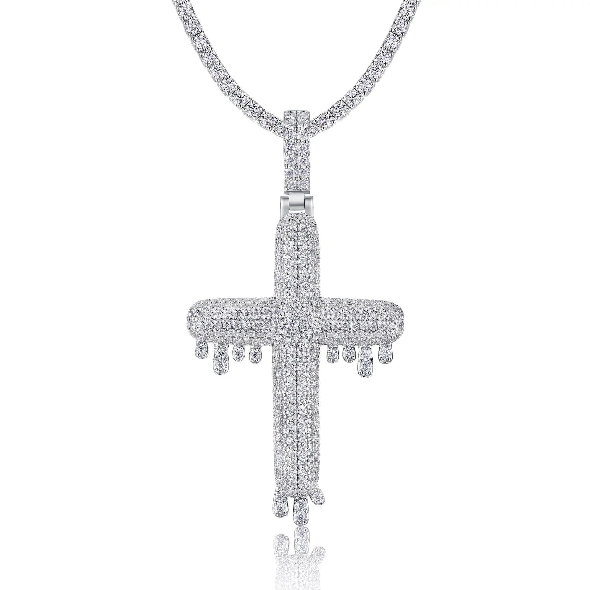 Moissanite, This Luxurious And Fashionable Light Luxury Trend Jewelry Necklace Pendant Is Made Of S925 Silver Electroplated With Platinum NP Collection
