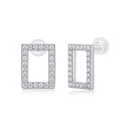 In Full Swing – Fashionable and Affordable Moissanite Stud Earrings in S925 Sterling Silver, Platinum Plated - N&P Colletion