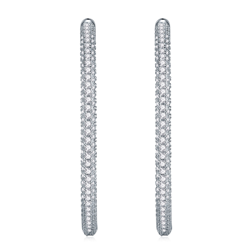 Light Coco Diamond Earrings Stud Set With Mosan Diamond Silver Ornaments