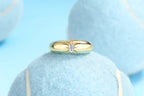 1Eight-Prong Radiance Ring with Moissanite S925 Sterling Silver and Gold-Plated Diamond