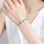 S925 Silver Fashion Emerald Bracelet for Women – Elegant Sterling Silver Gemstone Jewelry NP Collection