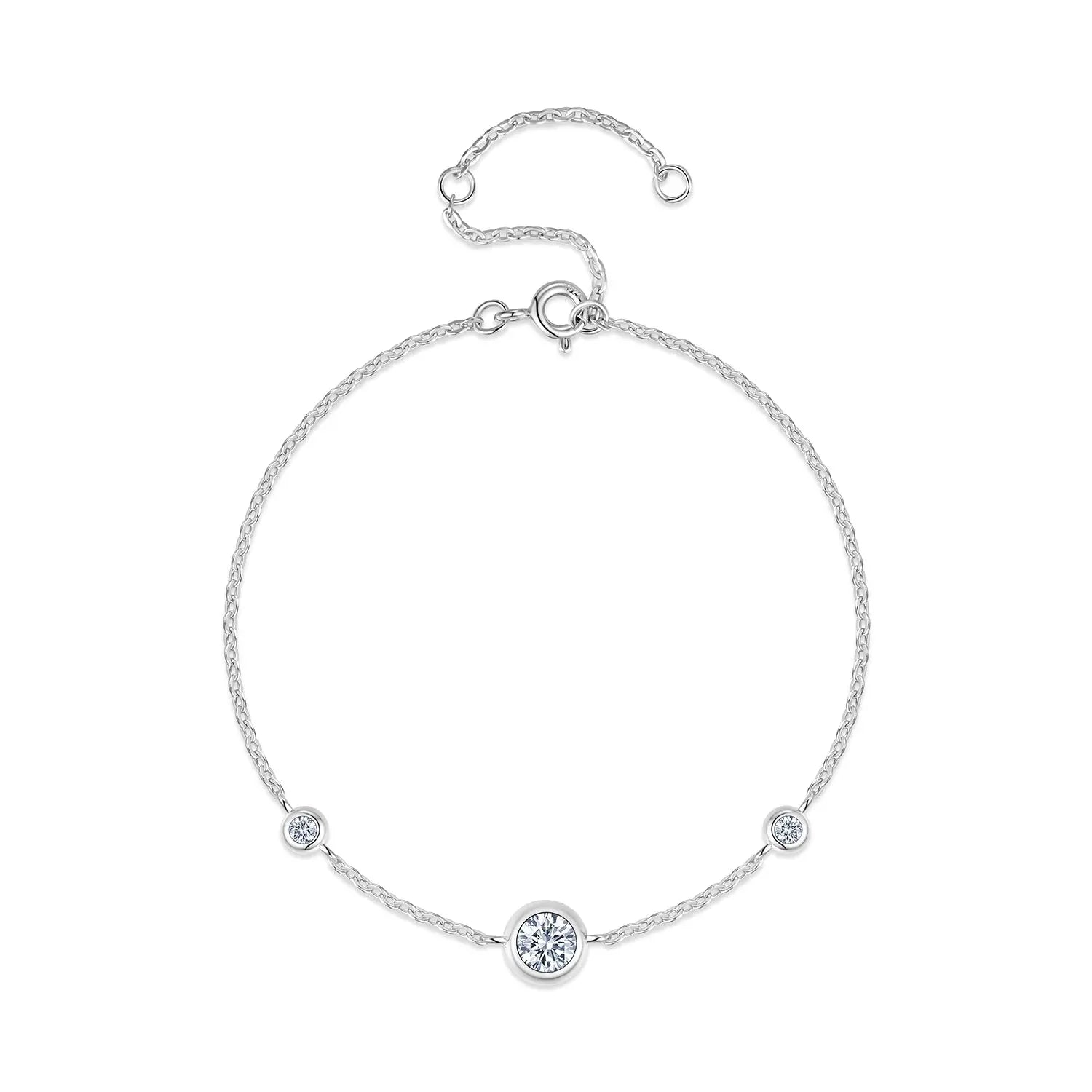 0.5 Carat Luxury And Light Luxury Fashion Jewelry Bracelet Set With Top Moissanite, S925 Silver Plated Platinum Material.