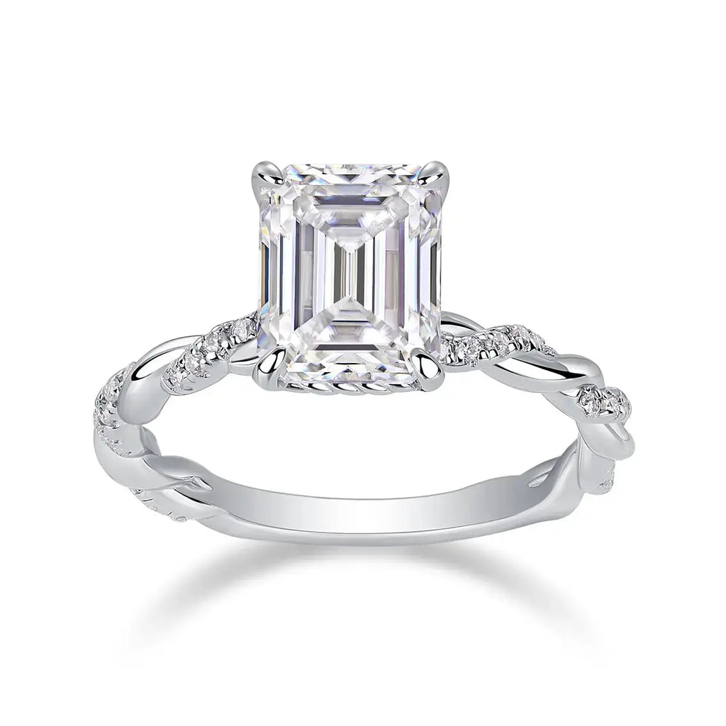 1Chasing Light - A Fashionable Diamond Jewelry Piece Set With Moissanite S925 Sterling Silver And Platinum-plated Diamond Ring Prohibit TikTok sales NP Collection