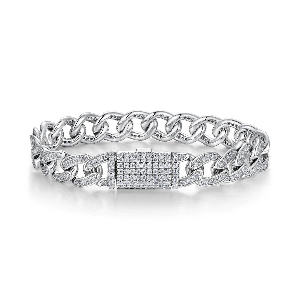 Set With Top-quality Moissanite, This Luxurious And Fashionable Light Luxury Jewelry Silver Bracelet Is Made Of S925 Silver Electroplated With Platinum NP Collection