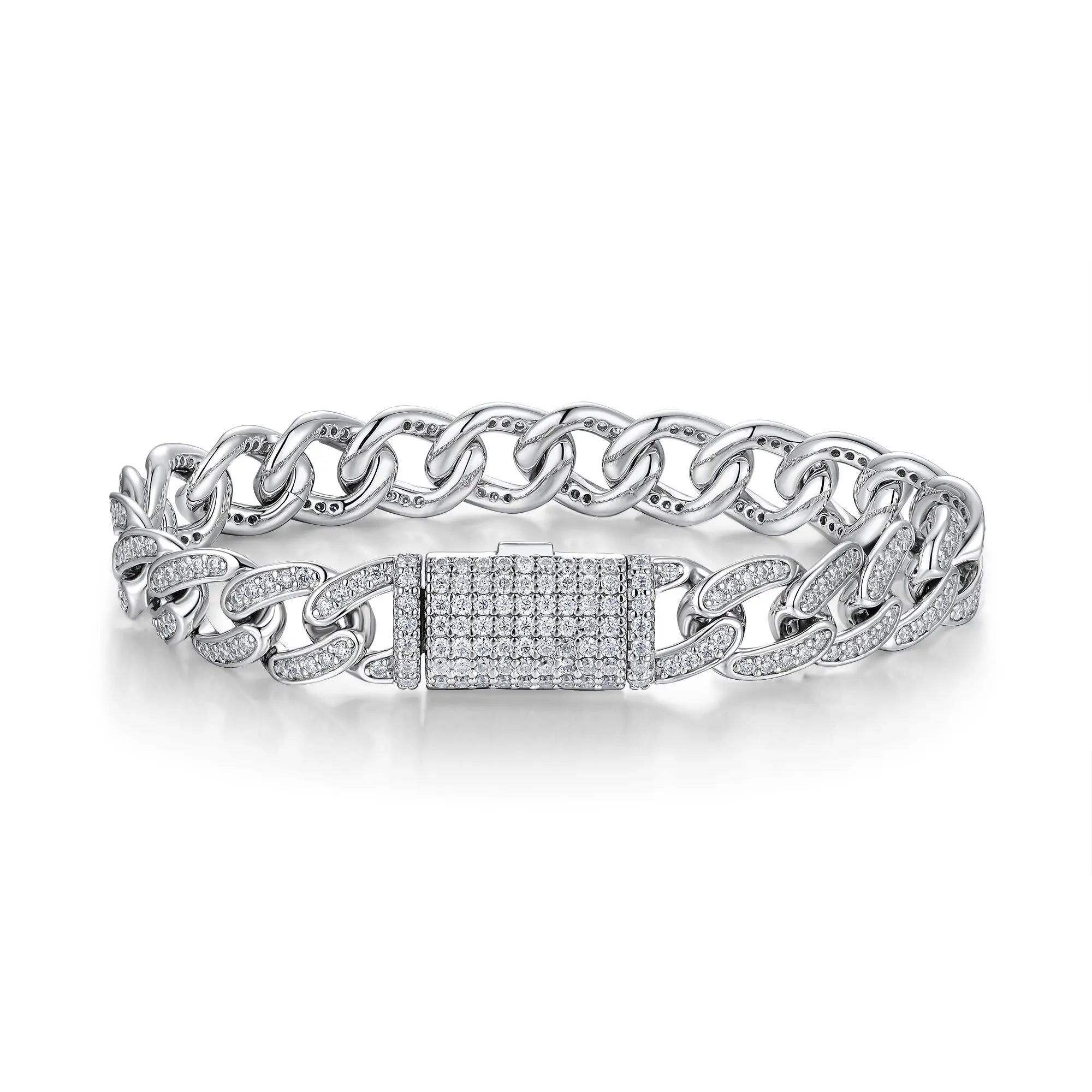 Set With Top-quality Moissanite, This Luxurious And Fashionable Light Luxury Jewelry Silver Bracelet Is Made Of S925 Silver Electroplated With Platinum NP Collection