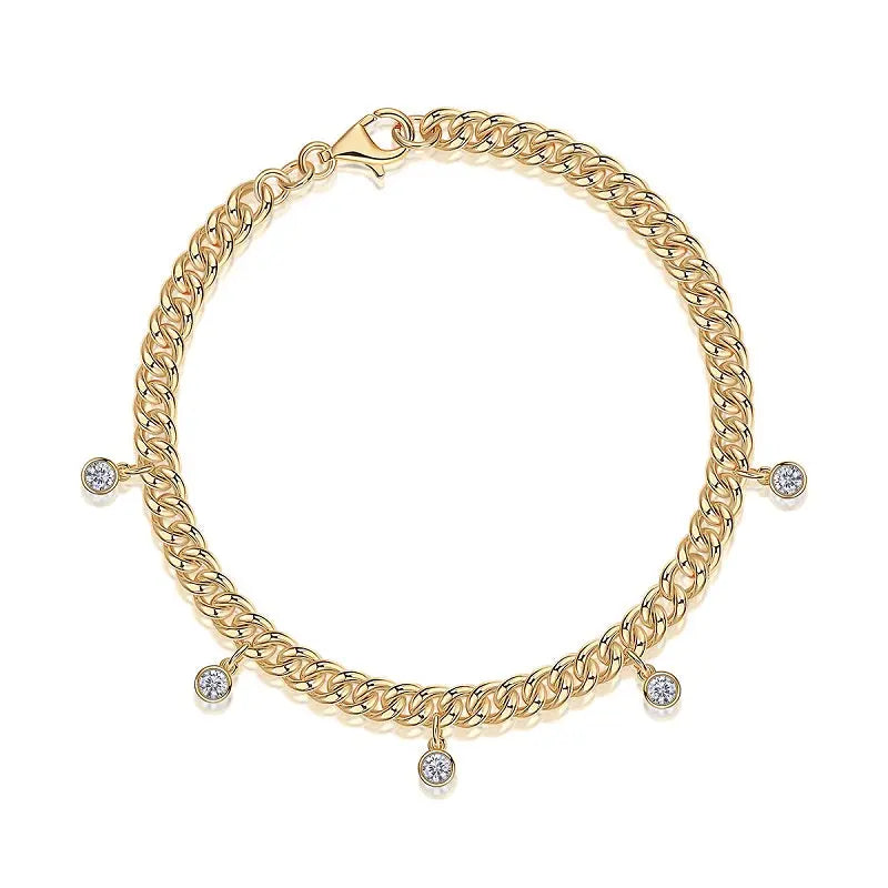 Moissanite S925 Gold-Plated Silver Bracelet – Luxurious Light Luxury Trend Jewelry NP Collection