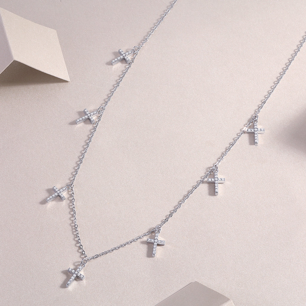 Holy Light Cross - Moissanite S925 Sterling Silver And Platinum Plating Pendant