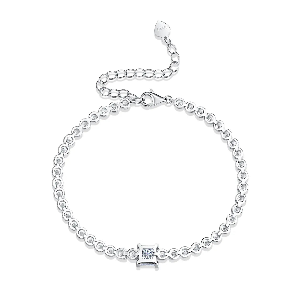 1Rubik Cube Mosan Diamond Silver Jewelry 