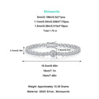 Moissanite, This Luxurious And Fashionable Light Luxury Trend Jewelry Silver Bracelet Is Made Of S925 Silver Electroplated With Platinum NP Collection