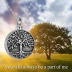 Tree of Life Urn Cremation Jewelry Necklace for Ashes in Sterling Silver