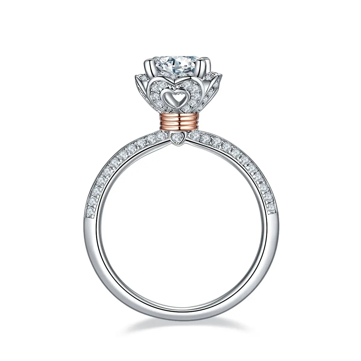 A 1-carat Luxurious And Fashionable Light Luxury Trend Jewelry Silver Ring, Set With Moissanite, Made Of S925 Silver-plated Platinum Material. - N&P Colletion