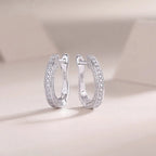 1Highlight S925 Moissanite Sterling Silver with Platinum-Plated Stud Earrings