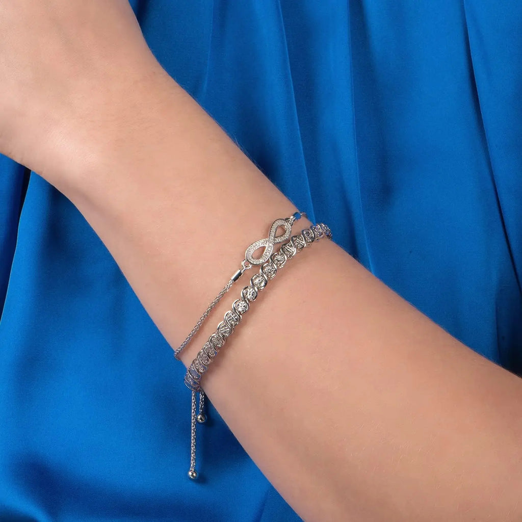 Sterling Silver 1/20 Cttw round Diamond Bracelet, 7.5" | Fine Jewelry with Gift Box