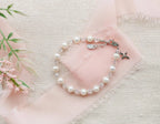 Pearl & Crystal Beaded Bracelet, .925 Sterling Silver 