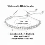 Sterling Silver Moissanite Tennis Bracelet Brilliant Cut 925 Sterling