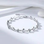 Heart Moissanite Bracelet Silver 