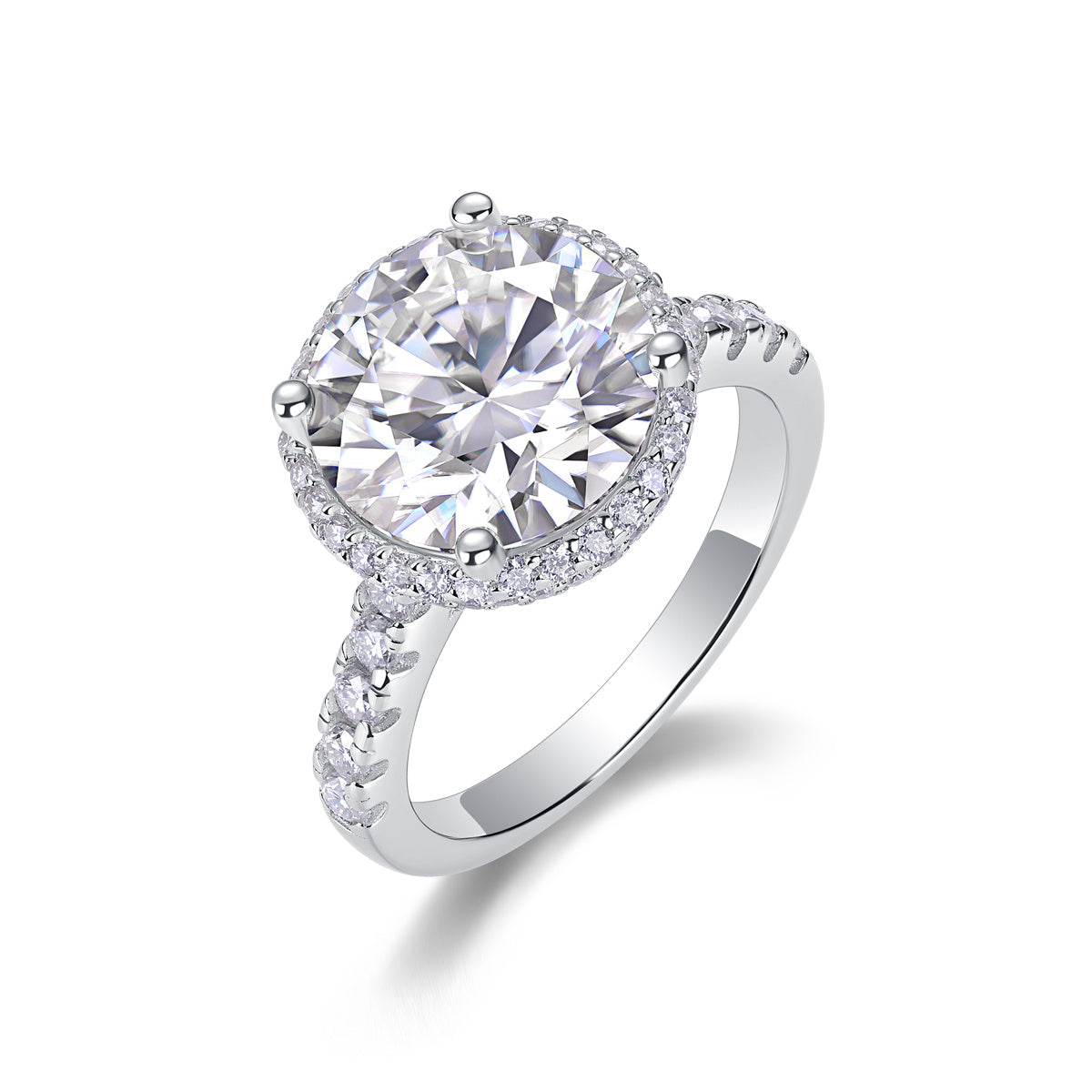 Starry Sky - 5-carat Moissan Diamond S925 Sterling Silver And Platinum-plated Diamond Ring