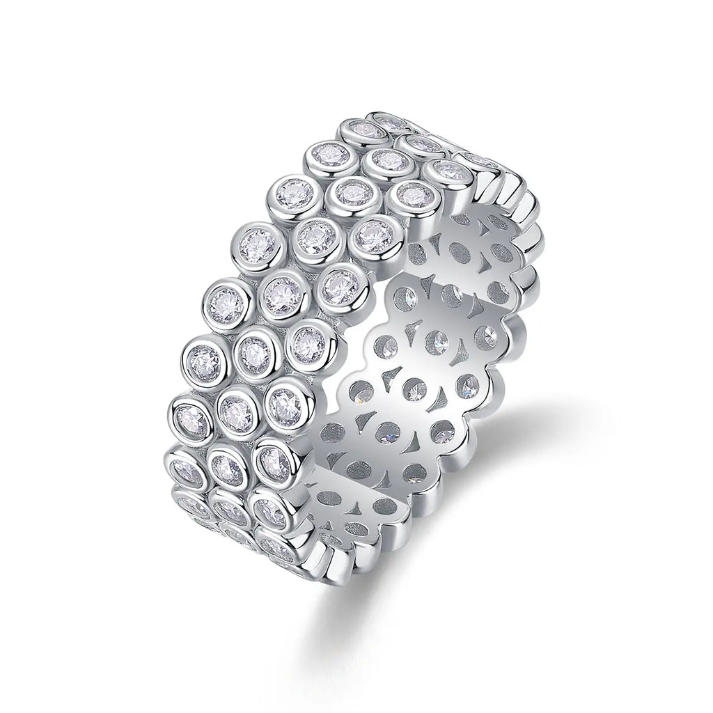 Luxurious & Fashionable Light Luxury Silver Ring – Top-Quality Moissanite, S925 Platinum Plated NP Collection