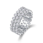 Luxurious & Fashionable Light Luxury Silver Ring – Top-Quality Moissanite, S925 Platinum Plated NP Collection