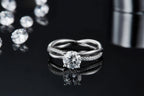 1-carat Luxury And Fashionable Light Luxury Jewelry Silver Ring Set With Top-quality Moissanite, S925 Silver Plated Platinum NP Collection