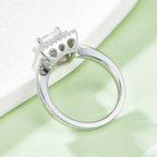 Square Moissanite S925 Platinum-Plated Silver Ring – Luxurious Light Luxury Jewelry NP Collection