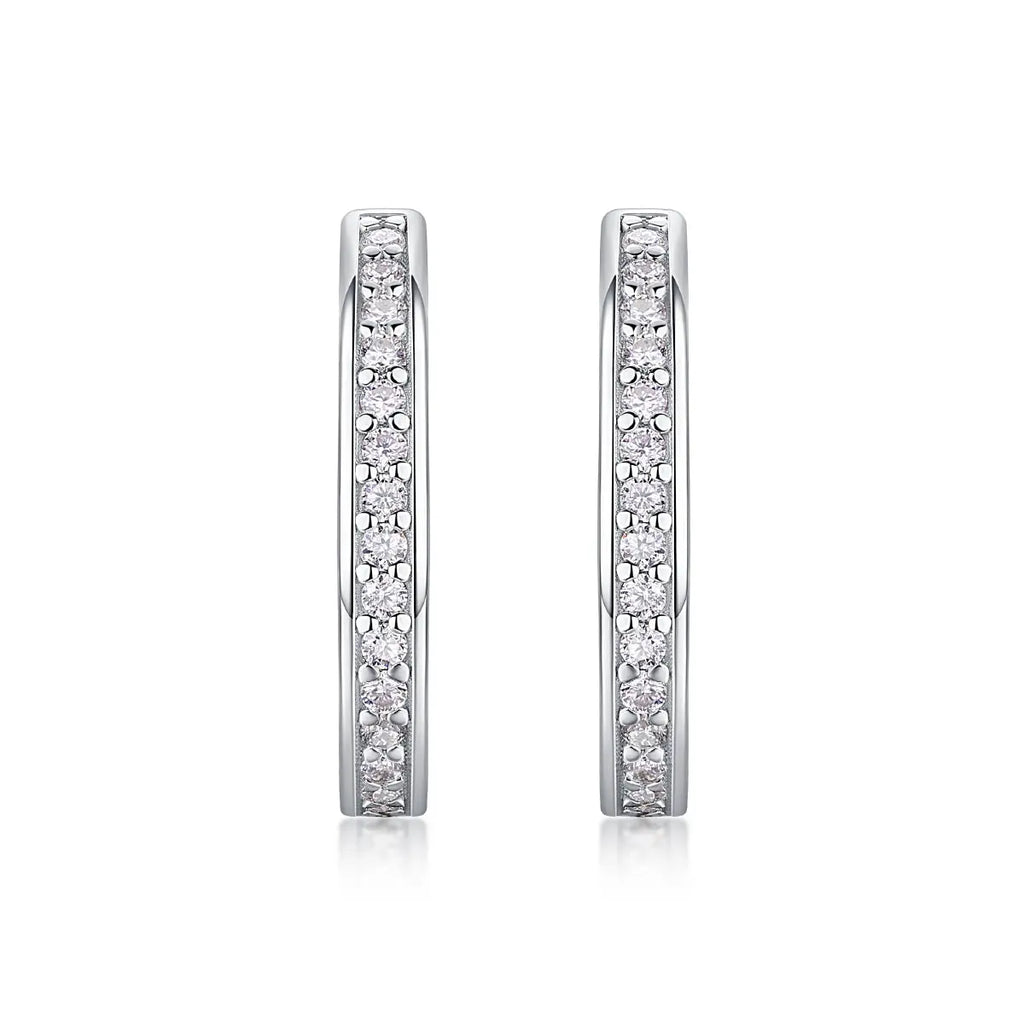 1Highlight S925 Moissanite Sterling Silver with Platinum-Plated Stud Earrings